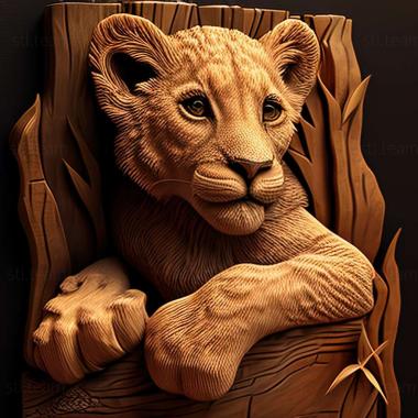 3D model Bahati lion cub famous animal (STL)